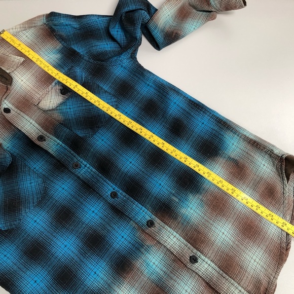 Custom Bleached Flannel Shirt, Sz Mens M (slim fit). - Picture 7 of 9